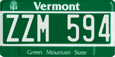 VT license plate ZZM594