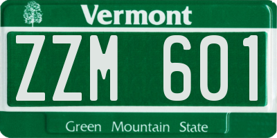 VT license plate ZZM601
