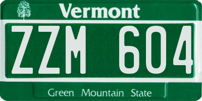 VT license plate ZZM604