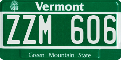 VT license plate ZZM606