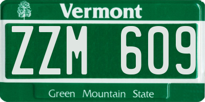 VT license plate ZZM609