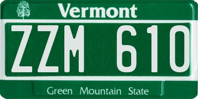 VT license plate ZZM610
