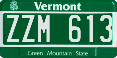 VT license plate ZZM613