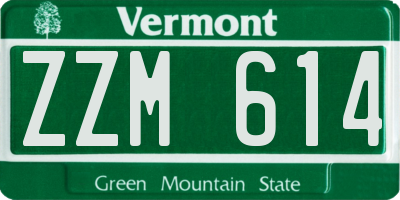 VT license plate ZZM614