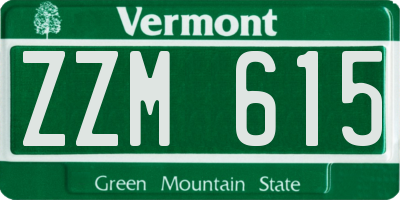 VT license plate ZZM615