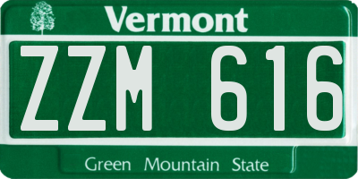 VT license plate ZZM616