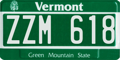 VT license plate ZZM618