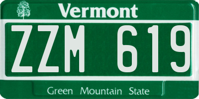 VT license plate ZZM619