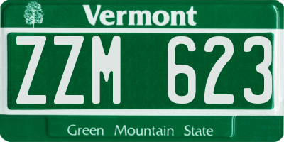 VT license plate ZZM623