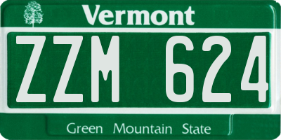 VT license plate ZZM624