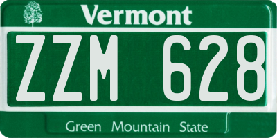 VT license plate ZZM628