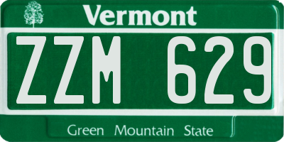 VT license plate ZZM629