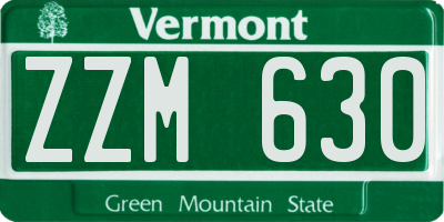 VT license plate ZZM630