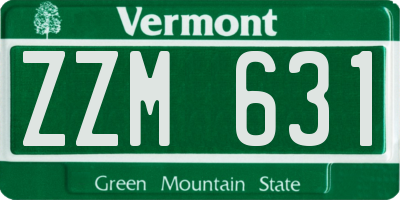 VT license plate ZZM631