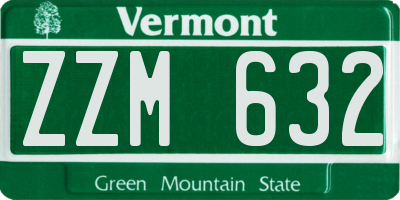VT license plate ZZM632