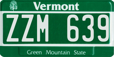 VT license plate ZZM639