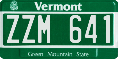 VT license plate ZZM641