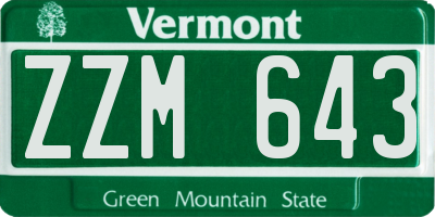 VT license plate ZZM643