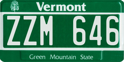 VT license plate ZZM646