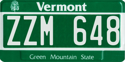 VT license plate ZZM648