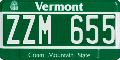 VT license plate ZZM655