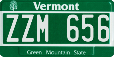 VT license plate ZZM656