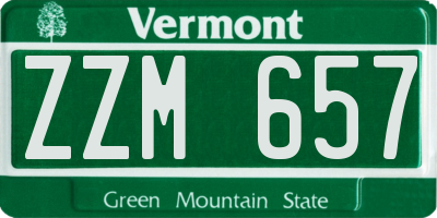 VT license plate ZZM657