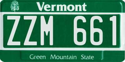 VT license plate ZZM661