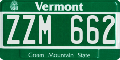 VT license plate ZZM662