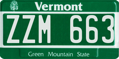 VT license plate ZZM663