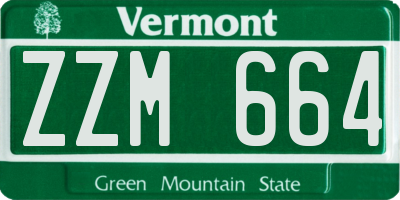 VT license plate ZZM664
