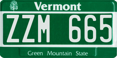 VT license plate ZZM665