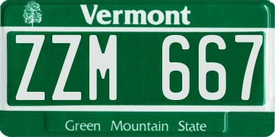 VT license plate ZZM667
