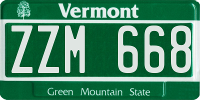 VT license plate ZZM668