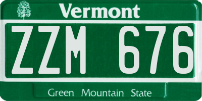 VT license plate ZZM676