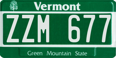VT license plate ZZM677