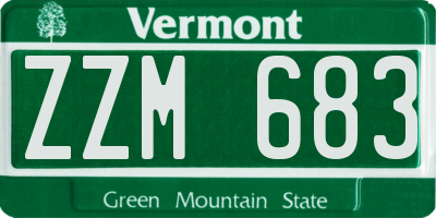VT license plate ZZM683