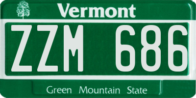VT license plate ZZM686