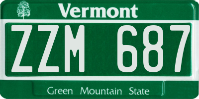 VT license plate ZZM687