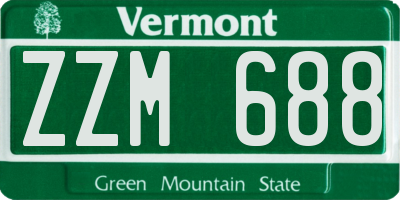 VT license plate ZZM688