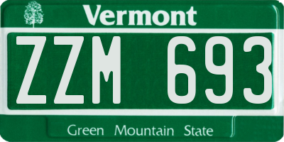 VT license plate ZZM693
