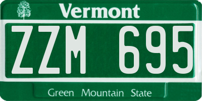 VT license plate ZZM695