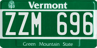 VT license plate ZZM696