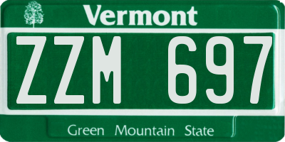 VT license plate ZZM697