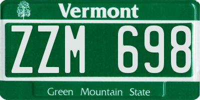 VT license plate ZZM698