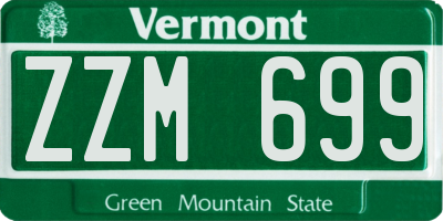 VT license plate ZZM699