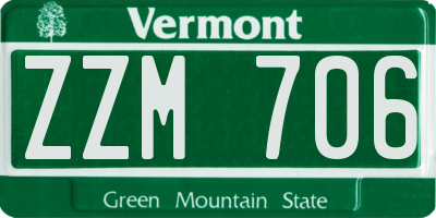 VT license plate ZZM706