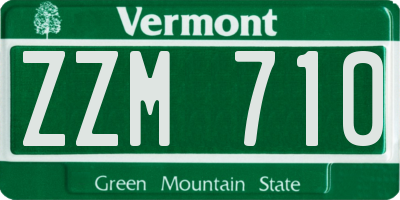 VT license plate ZZM710