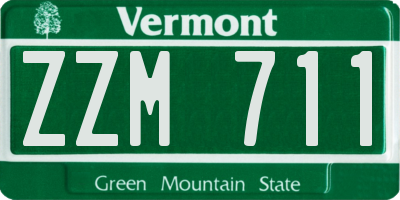 VT license plate ZZM711