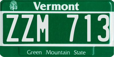 VT license plate ZZM713